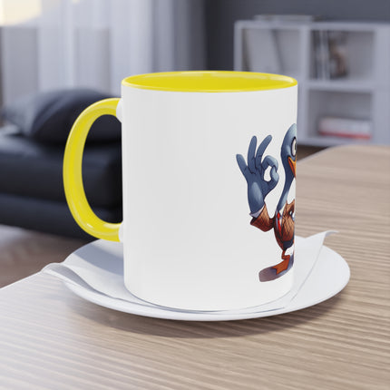 Harmony Two-Tone Coffee Mug: Sip in Style, Revel in Comfort - Duck