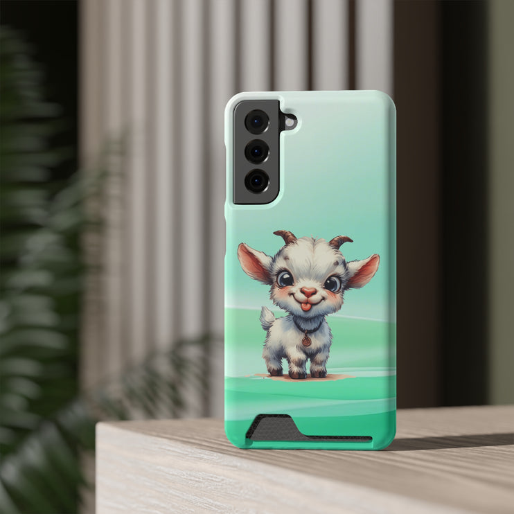 EnchantGuard Phone Case with Card Holder: Style Meets Functionality - Goat