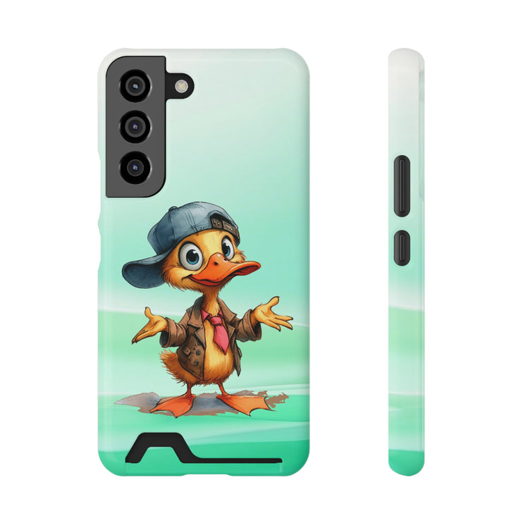 EnchantGuard Phone Case with Card Holder: Style Meets Functionality - Duck