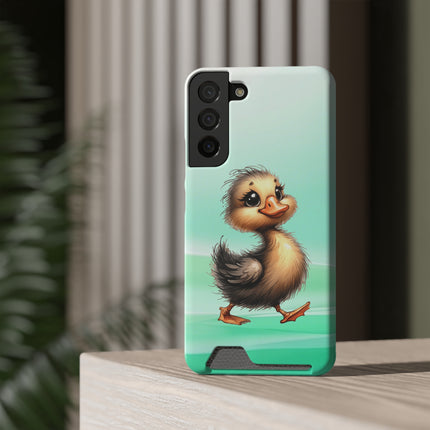 EnchantGuard Phone Case with Card Holder: Style Meets Functionality - Duck