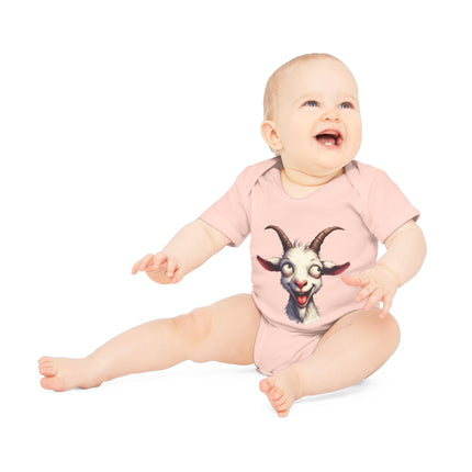 SnuggleNest Organic Baby Bodysuit (Short Sleeves) Goat