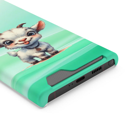 EnchantGuard Phone Case with Card Holder: Style Meets Functionality - Goat