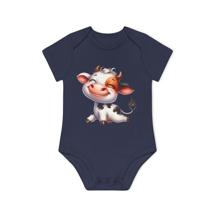 SnuggleNest Organic Baby Bodysuit (Short Sleeves)  Cow