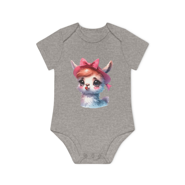 SnuggleNest Organic Baby Bodysuit (Short Sleeves) Lama