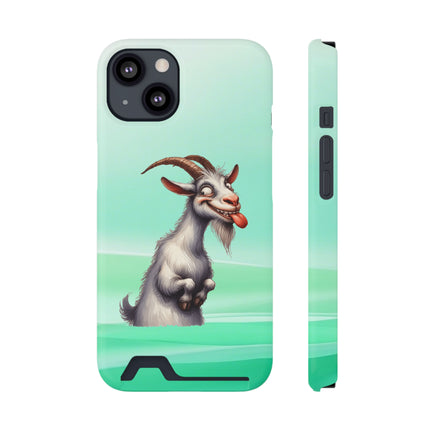 EnchantGuard Phone Case with Card Holder: Style Meets Functionality - Goat