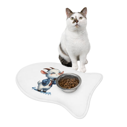 CharmPaws Pet Feeding Mats: Keep Mealtime Mess-Free & Stylish! - Goat