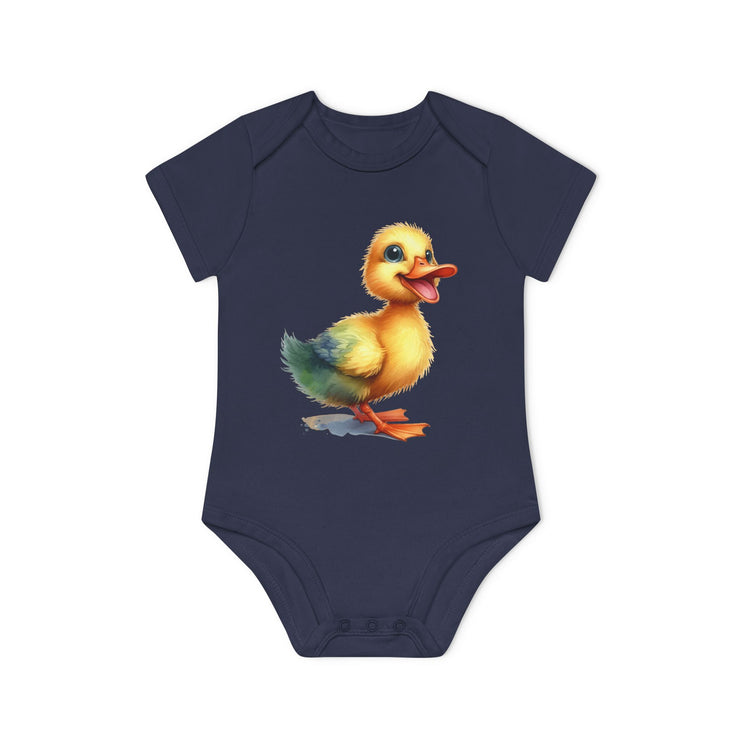 SnuggleNest Organic Baby Bodysuit (Short Sleeves) Duck