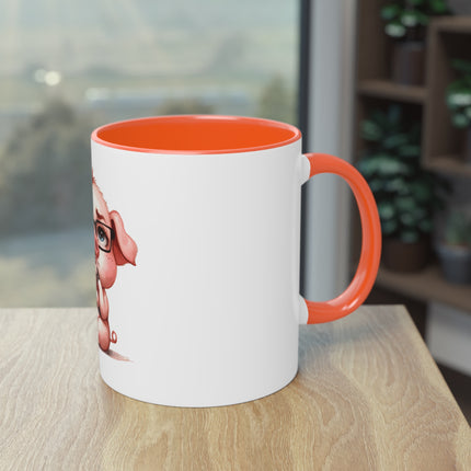 Harmony Two-Tone Coffee Mug: Sip in Style, Revel in Comfort - Pig