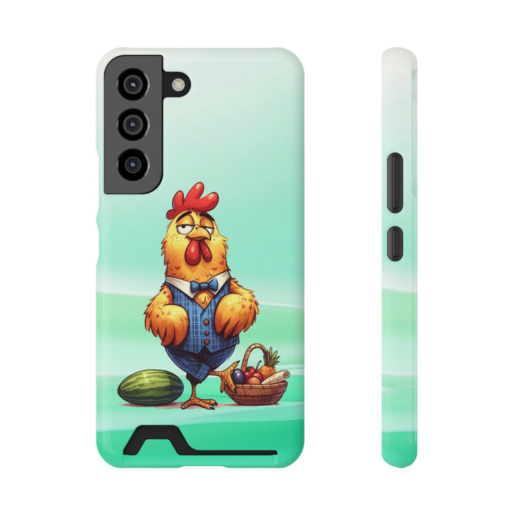 EnchantGuard Phone Case with Card Holder: Style Meets Functionality - Rooster