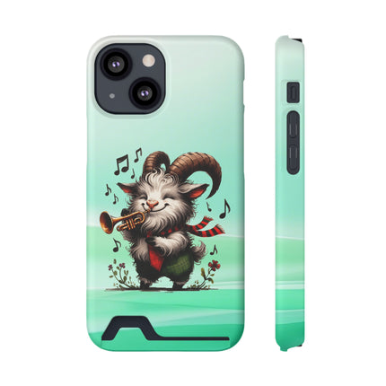 EnchantGuard Phone Case with Card Holder: Style Meets Functionality - Goat