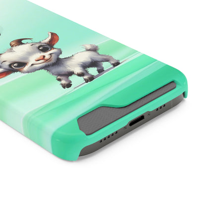 EnchantGuard Phone Case with Card Holder: Style Meets Functionality - Goat