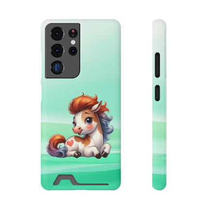 EnchantGuard Phone Case with Card Holder: Style Meets Functionality - Horse