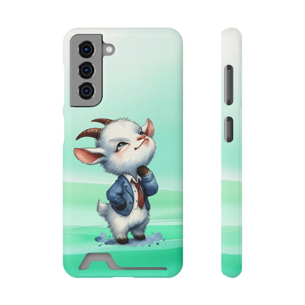 EnchantGuard Phone Case with Card Holder: Style Meets Functionality - Goat