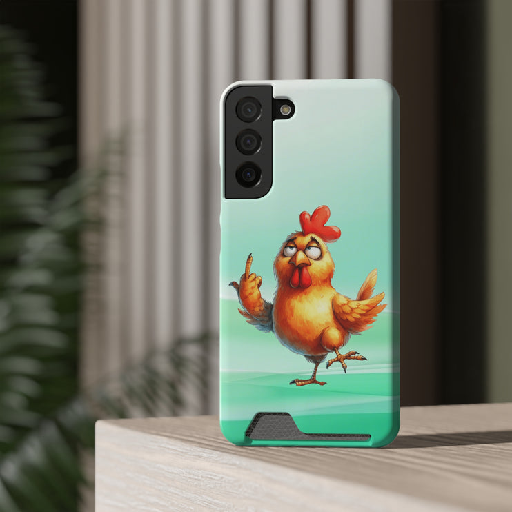 EnchantGuard Phone Case with Card Holder: Style Meets Functionality - Rooster