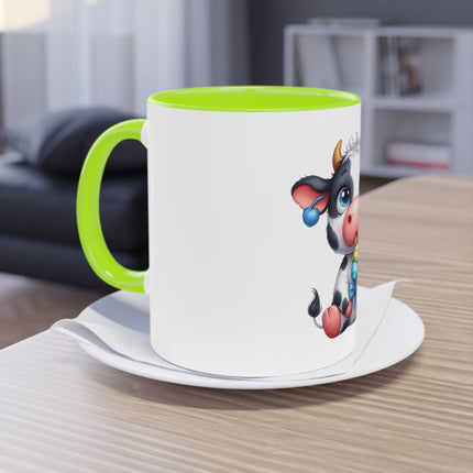 Harmony Two-Tone Coffee Mug: Sip in Style, Revel in Comfort - Cow