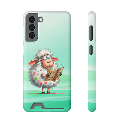 EnchantGuard Phone Case with Card Holder: Style Meets Functionality - Sheep