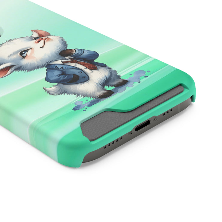 EnchantGuard Phone Case with Card Holder: Style Meets Functionality - Goat