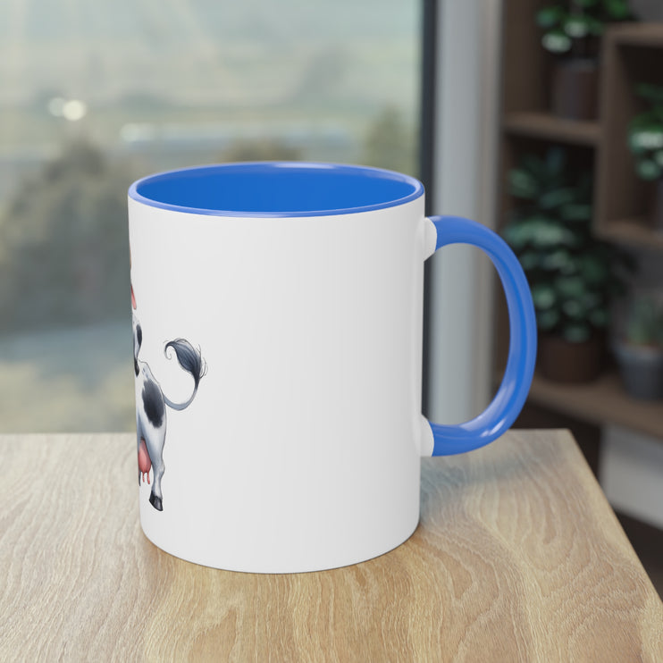 Harmony Two-Tone Coffee Mug: Sip in Style, Revel in Comfort - Cow