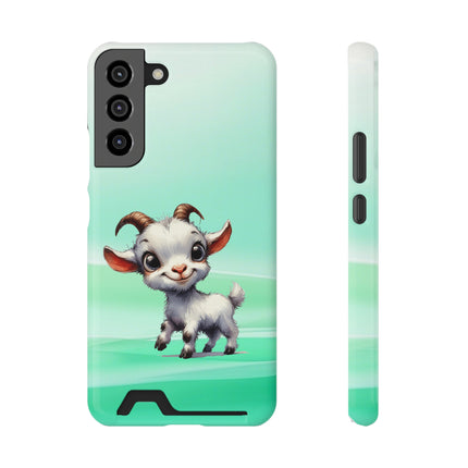 EnchantGuard Phone Case with Card Holder: Style Meets Functionality - Goat