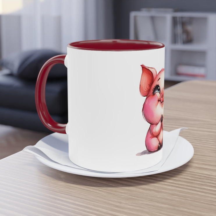 Harmony Two-Tone Coffee Mug: Sip in Style, Revel in Comfort - Pig