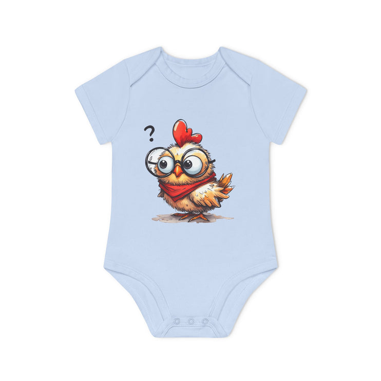 SnuggleNest Organic Baby Bodysuit (Short Sleeves) Chicken