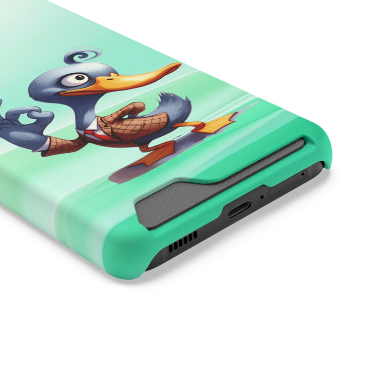 EnchantGuard Phone Case with Card Holder: Style Meets Functionality - Duck