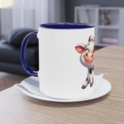 Harmony Two-Tone Coffee Mug: Sip in Style, Revel in Comfort - Cow