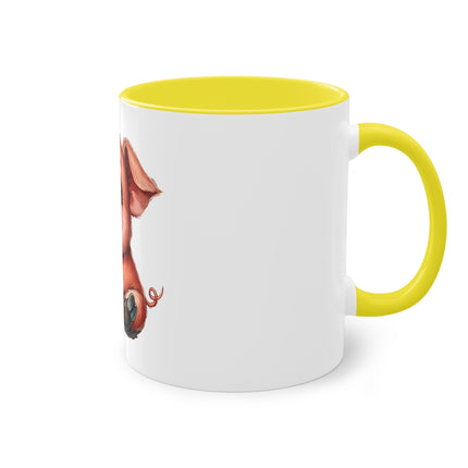 Harmony Two-Tone Coffee Mug: Sip in Style, Revel in Comfort - Pig