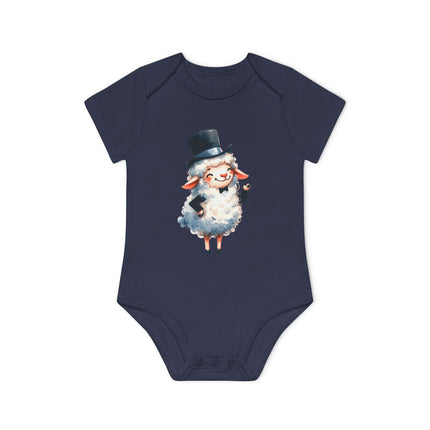 SnuggleNest Organic Baby Bodysuit (Short Sleeves) Sheep