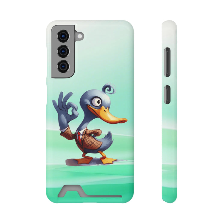 EnchantGuard Phone Case with Card Holder: Style Meets Functionality - Duck