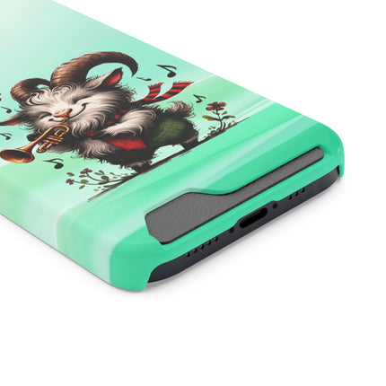 EnchantGuard Phone Case with Card Holder: Style Meets Functionality - Goat