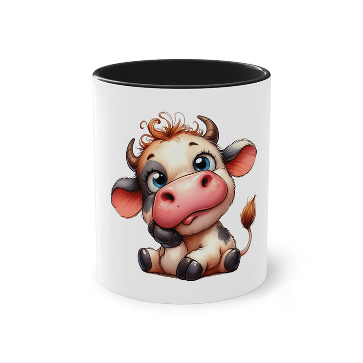 Harmony Two-Tone Coffee Mug: Sip in Style, Revel in Comfort - Cow