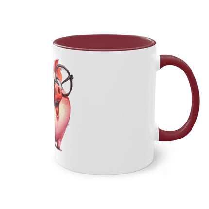 Harmony Two-Tone Coffee Mug: Sip in Style, Revel in Comfort - Pig