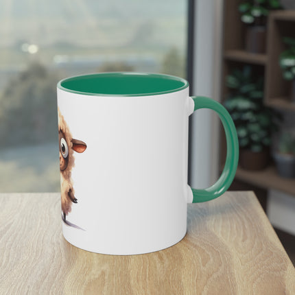 Harmony Two-Tone Coffee Mug: Sip in Style, Revel in Comfort - Sheep