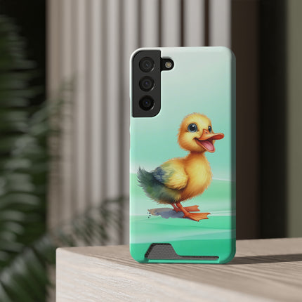 EnchantGuard Phone Case with Card Holder: Style Meets Functionality - Duck