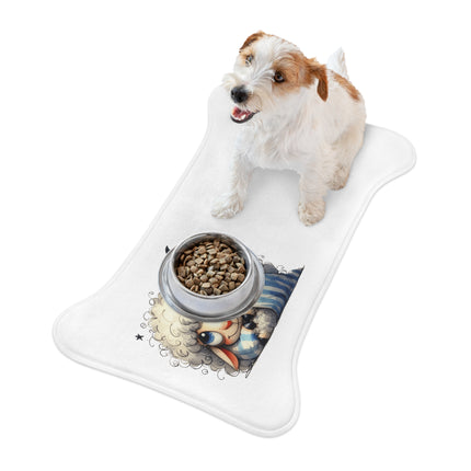 CharmPaws Pet Feeding Mats: Keep Mealtime Mess-Free & Stylish! - Sheep