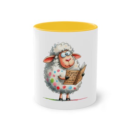 Harmony Two-Tone Coffee Mug: Sip in Style, Revel in Comfort - Sheep