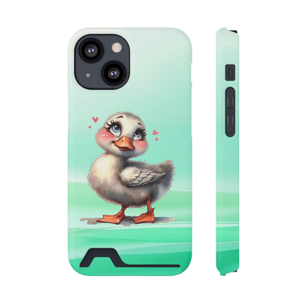 EnchantGuard Phone Case with Card Holder: Style Meets Functionality - Duck