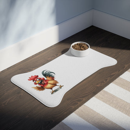 CharmPaws Pet Feeding Mats: Keep Mealtime Mess-Free & Stylish! - Rooster