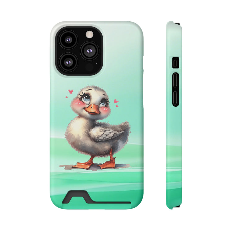 EnchantGuard Phone Case with Card Holder: Style Meets Functionality - Duck