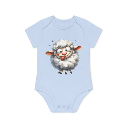 SnuggleNest Organic Baby Bodysuit (Short Sleeves) Sheep