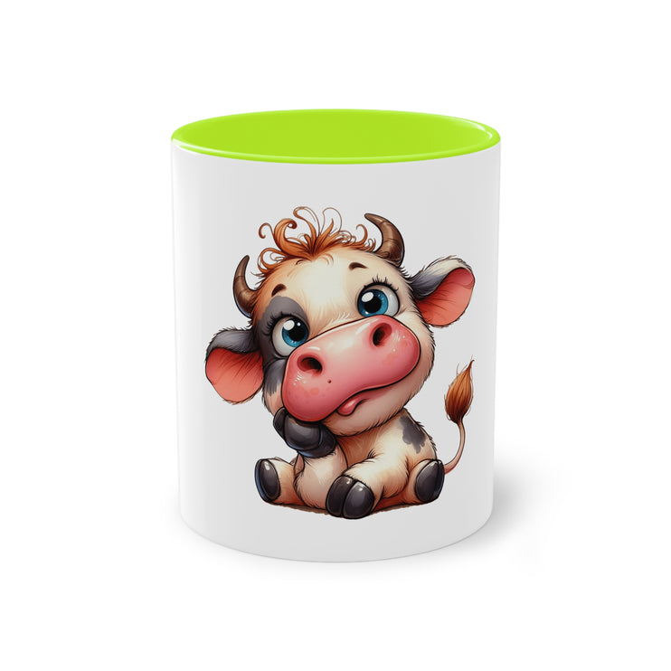 Harmony Two-Tone Coffee Mug: Sip in Style, Revel in Comfort - Cow