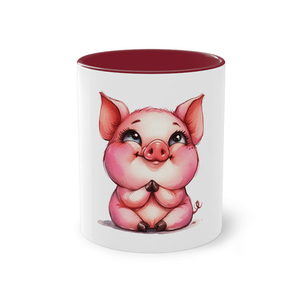 Harmony Two-Tone Coffee Mug: Sip in Style, Revel in Comfort - Pig