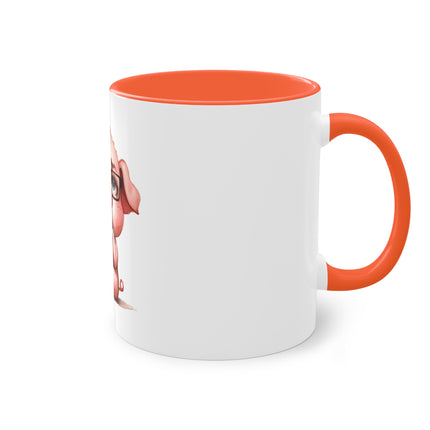 Harmony Two-Tone Coffee Mug: Sip in Style, Revel in Comfort - Pig