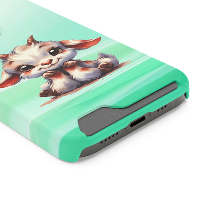 EnchantGuard Phone Case with Card Holder: Style Meets Functionality - Goat