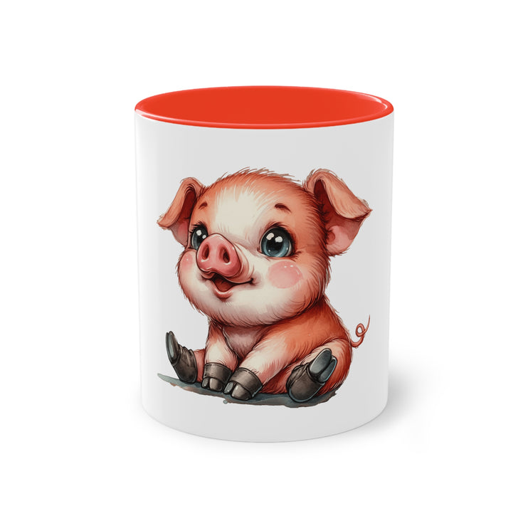 Harmony Two-Tone Coffee Mug: Sip in Style, Revel in Comfort - Pig