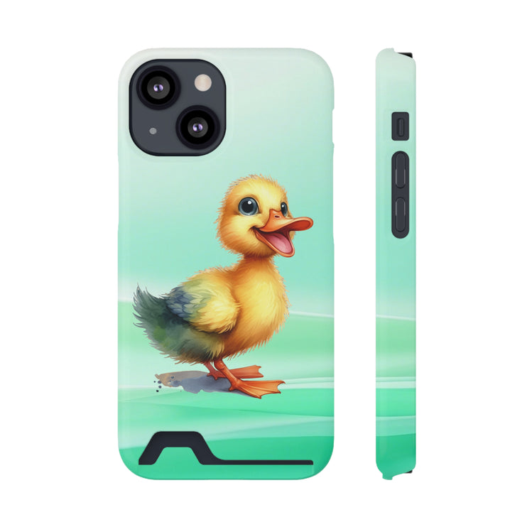 EnchantGuard Phone Case with Card Holder: Style Meets Functionality - Duck