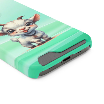 EnchantGuard Phone Case with Card Holder: Style Meets Functionality - Goat