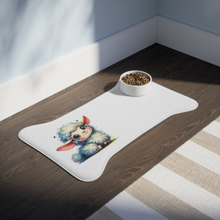 CharmPaws Pet Feeding Mats: Keep Mealtime Mess-Free & Stylish! - Sheep