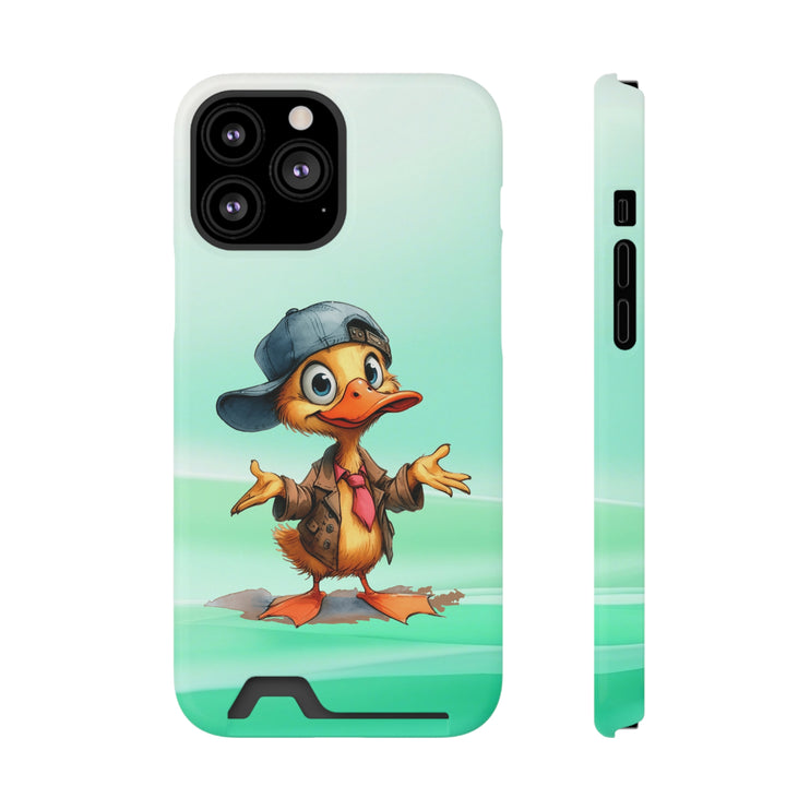 EnchantGuard Phone Case with Card Holder: Style Meets Functionality - Duck